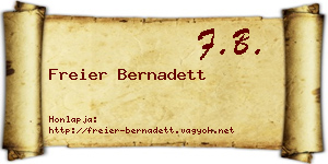 Freier Bernadett névjegykártya