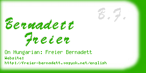 bernadett freier business card